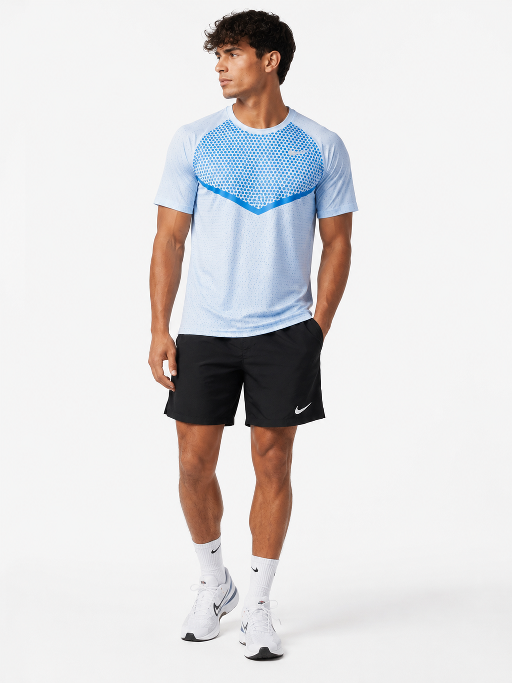 Nike blue training set front — fitness wear UAE