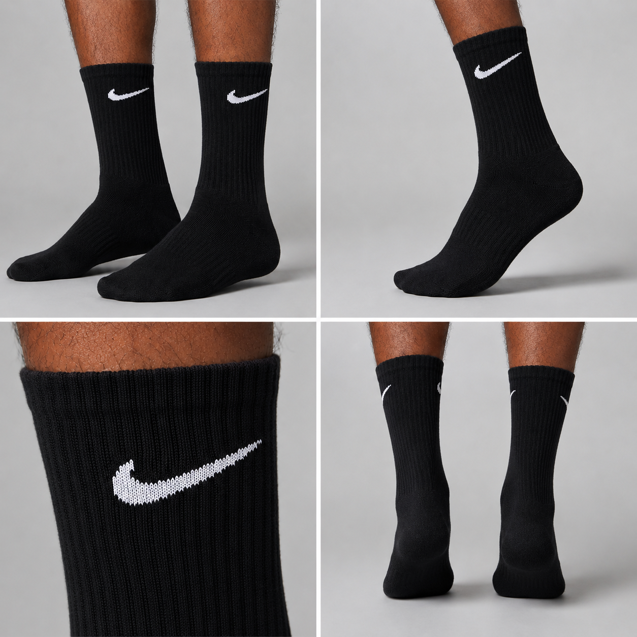 Nike black crew socks detail — training accessories UAE