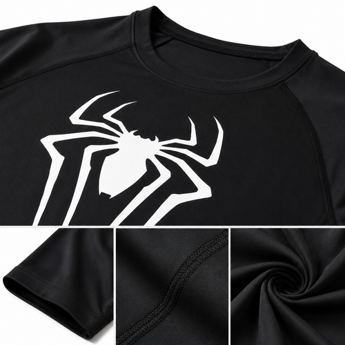 Gym Fit compression shirt black on model — gym wear UAE
