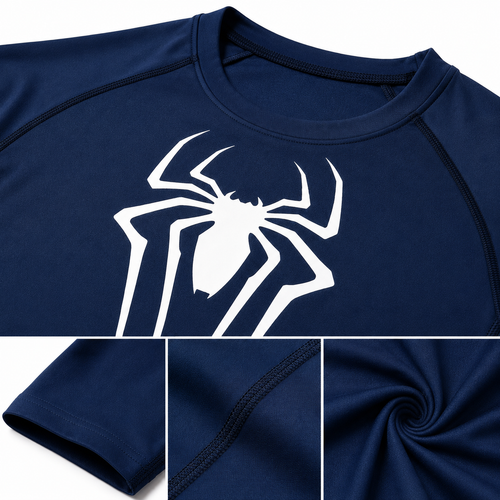 Gym Fit compression shirt navy on model — gym wear UAE